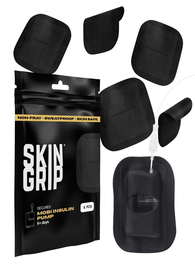 Skin Grip Tandem Mobi Adhesive Pocket Patch with Cutout – 5 Pack – Waterproof & Sweatproof Pocket Case, Replaces Original Patch, Lasts 6+ Days, Skin-Friendly, (Black) - Image 1